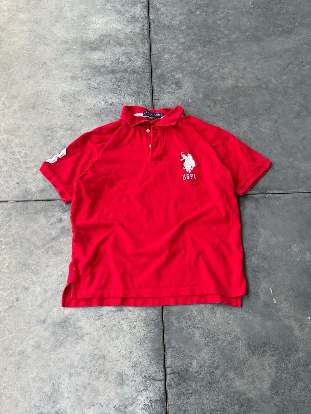 U.S. Polo Assn. Polo Shirt Size L Red Embroidered Logo Short Sleeve